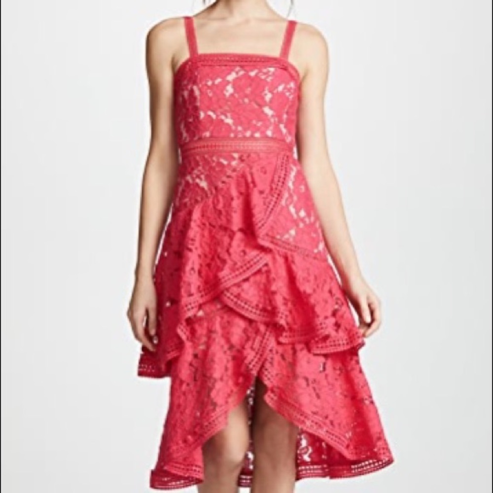 Alice + Olivia Angelita Fuschia Ruffle Dress
